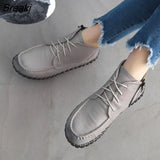 2023 Vintage Style Genuine Leather Women Boots Flat Booties Soft Cowhide Women's Shoes Ankle Boots zapatos