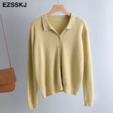 autumn short knit cardigans Women casual loose Square collar button sweater Cardigans Outwear female basic jacket