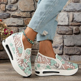 Embroidery Mesh Sneaker for Women 2023 Slip On Breathable Platform Sneakers Woman Plus Size Thick Bottom Loafers