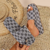 Bottom Slippers Women Wear 2025 New Water-Washing Letter Embroidery One-Word Loose Cake Thick Bottom Thick Bottom Thick Thick Cool