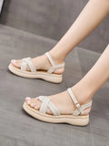 Sandals Flat Summer Shoes Woman Suit Female Beige Buckle Strap Clear Heels New Without Gladiator Girls Black Low Comfort