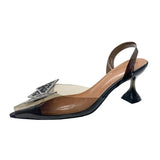 New Summer Crystal Butterfly Transparent Women's High Heels Women's Shoes Summer Slingback Wedding Bridal Shoes