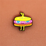Sale 1pcs Original Shoe Charms Cartoon Ice cream and Burger Garden Shoe Buckle Accessories Decorations Fit Croc JIBZ
