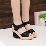 Shoes 2023 Hot Sale Fashion Peep Toe Women's Sandals Summer Women Wedges Sandals Party Dress Platform High Heel