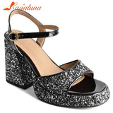 Platform Chunky Heels 2023 Summer Woman Sandals Great Quality Lady Office Sexy Party Woman Wedding Shoes