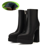 Quality Sexy Satin Women's Ankle Boots High Heels Thickened High Heels Pointed Toe Platform Shoes Shoes for Women Size