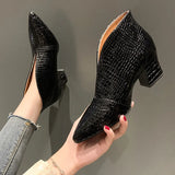 Spring and Autumn New Fashion Pointed Toe Thick Heel High-heeled Women's Shoes Comfortable Temperament High-heeled