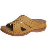 Retro Embroidery Wedges Slippers Women Summer 2022 Cross Strap Open Toe Beach Sandals Woman Plus Size Platform