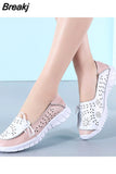 Women Flats Shoes Genuine Leather Summer Shoes Woman Slip-on Ballerina Flats Mother Boat Shoes moccasins ballet