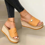 Sandals Wedges Heels Sandals Slip-On Platform Sandalias With High Heels Chaussure Femme Comfy Summer Shoes Women