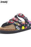 New Summer Women Buckle Cork Slipper 2023 Casual Mixed Color Outside Non-slip Beach Slides