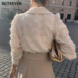 Elegant Notched Collar Women Tassels Shirts Blouses 2021 Spring New Single-breasted Female Workwear Shirts Tops