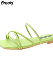Women Slingback Sandals 2023 New Women's Shoes Summer Flats Casual Flip Flops Shallow Female Slides Open-toe