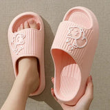 Women Soft Sole House Slippers 2024 Summer Beach Thick Platform Slipper Sandals Women Korean Eva Slippers Couple Home Flip