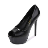 Pumps Shoes Fish Mouth Platform Women Pumps Ultra High Heels 10/12/14CM Shoes Sexy Peep Toe Shallow Ladies Single