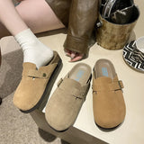 Breakj 2025 Autumn And Winter New Boken Shoes Pedal Casual Thick-Bottomed Fashion Slippers Korean Retro Large-Size Bag Head