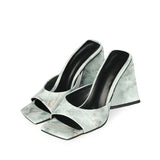 High Heel Sandals Women's Slides Open Toe Thick-Soled Ladies Slippers Party Mules Shoes Women Shoes High Heels