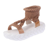 Elastic Mesh Platform sandals 2019 Summer shoes women Fashion Open toe flat High heel sandals Sweet Slip-On female