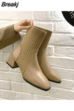 Women's Head Thick Heel Ankle Boots Fashion Ankle Chelsea Boots 2023 Fashion Elastic Socks Boots Outdoor Women's Boots