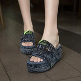Jeans Wear Women's Shoes Bottom Waterproof Platform Cool Drag Women 2023 New Summer High Heel Fashion Slippers