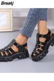 New Thick Sole Sandals Women Wrap Toe Hollow Outs Roman Sandalias Women Casual Beach Shoes Summer Platform Sandals