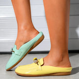 Luxury Slides Women Mules Summer Sandals flat Leather slippers Multicolor designer brand shoes