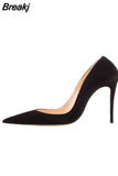Women Pumps for Wedding Shoes Pointed Toe Sexy High Heels Shoes 12 cm 10 cm Stilettos Red Black plus size 33-45 RM001