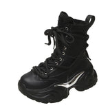 Chunky Platform Motorcycle Boots Women Fashion Thick Bottom Combat Booties Woman 2023 Autumn Winter White Ankle Botas