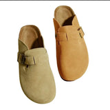 Thick-Soled Slippers, Fat Feet, Large-Size Semi-Slippers, New Retro Lazy Birkenshoes In Spring