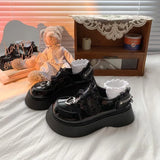 2022 platform shoes cute heart Lolita shoes thick heels Mary Jane shoes college girls Japanese JK uniform shoes women's