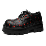 Breakj 2023 New Men's Leather British Platform Casual Derby Shoes Full Wear Crack Low Top