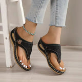 Toe Cool Drag Thick Sole 2023 New Hollow Slope Heel Retro Casual Outside Wear Car Seam Beach