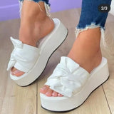 Sale Ladies High Heel Sandals Thick Summer Wedge Sandals Slippers Ladies Thick Sole Casual All-match Slippers Large