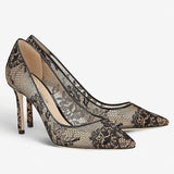 Large-Size Pointed High-Heeled Lace High-Heeled Party Banquet