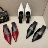 New Low Heel Slippers Summer Close Toe Outdoor Mules Casual Pumps Street Style Mum‘s Sandal Slip On Half Slippers