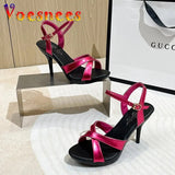 Summer New Women Shoes Diamonds Sexy Sandals Female Party Shoes Point Toe Runway High Heels Platform Thin Heels
