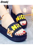 Home Slippers Women Slides Shoes Cartoon Animal Casual Girl Flip Flops Slide Sandals Beach Slides Bathroom Outer