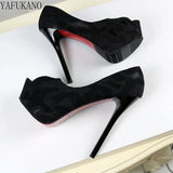 Silk Embroidered Flower Peep Toe High Heels 2023 New Stiletto Platform Wedding Banquet Dress 14Cm Sexy Ladies