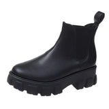 New Spring Patent Leather Ankle Boots Women Motorcycle Boots Female Fashion Shoes Woman Thick Sole Punk Boot Black