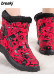 Women Fashion Waterproof Snow Boots For Winter Shoes Women Ankle Boots Plush Winter Botas Mujer Alphabet Botines
