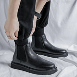 Breakj 2023 New Set Of Foot British Wind Help Thick Bottom Male Black Spot Round Head Martin Boots 86270-R