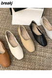 Shoes Women Female Ballet Square Toe Flat Heels Brand Shoes Slip On Casual Loafers Soft Moccasins Female Zapatillas