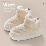 Women Warm Fur Slippers Winter New Thickened Cotton Shoes Indoor Outdoors Female Anti-slip Plush Snow Boots Fluffy