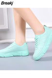 Spring and Autumn New Fashion Temperament Solid Color Women's All Matching Summer Breathable Casual Sneakers Woman