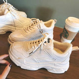 Women Shoes New Chunky Sneakers For Women Lace-Up White Vulcanize Shoes Casual Fashion Dad Shoes Platform