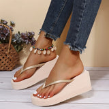 Lightweight Wedge Flip Flops Women 2024 Summmer Clip Tie Platform Slippers Woman Non Slip Thick Sole Beach