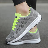 Women 2022 Multicolor Mesh Lightweight Outdoor Shoes Ladies Flat Lace-up Round Toe Sneakers For Women Walking