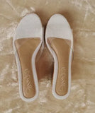 Summer New Mid-heeled 6.5CM Transparent Sequined Slippers Women Platform Sole Wedges Sandals Women Comfortable Beach