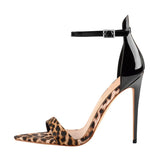 Summer New Large-Size Sexy Leopard Print Pointed Thin High-Heeled Lady