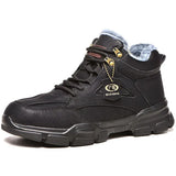 Safety Work Shoes Steel Toe Kevlar Puncture-Proof Anti-Smashing Men Ankle Boots Protective Sneakers Casual Leather